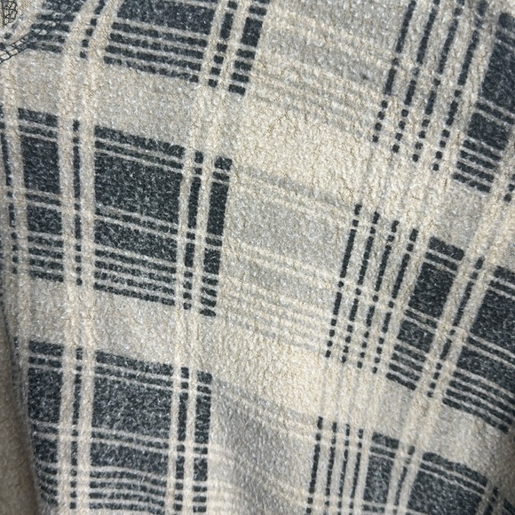 Vintage Havana plaid multi media fleece cropped hoodie - Picture 3 of 5